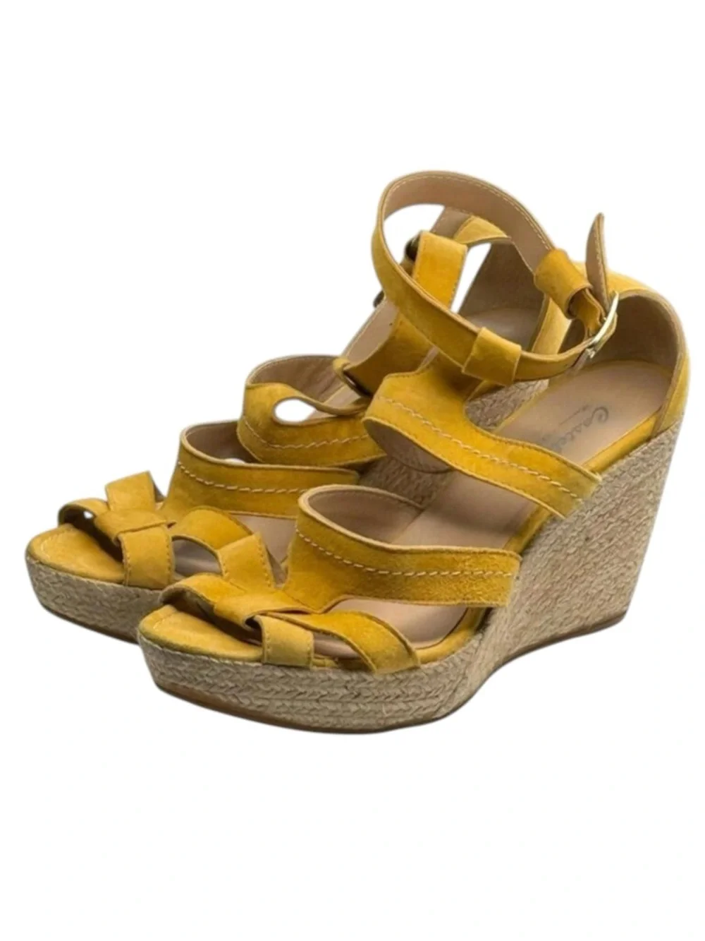 Castell Menorca ❤︎︎ Platform Espadrille Wedge Sandals ❤︎︎ Yellow Suede ❤︎︎ 40